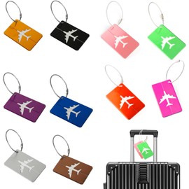Etiqueta para Equipaje Impermeable, 10 Identificador de Maletas de Viaje, con Tarjeta de Papel y Anillo de Bloqueo de Acero Inoxidable. Luggage Tag, para Equipaje de Avión, Viaje Bolso, Maleta