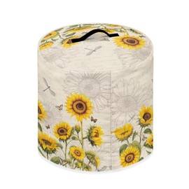 Xoenoiee Butterfly Dragonfly Sunflower Print Kitchen Appliance Dust Covers with Pockets, Electric Pressure Cooker Compatible with Rice Cooker Air Fryer Cover, for 6 Qt Pot
