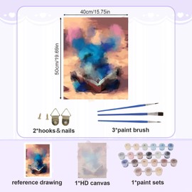 Painting by Numbers, Anime Painting by Numbers, Children, DIY Hand-Painted Painting Kit with Brush, Acrylic Paint, Canvas Painting for Home Decor, 40 x 50 cm, from 5 6 7 8 9 10 Years Children Adults