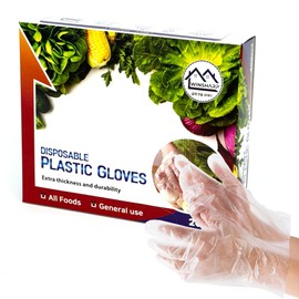 winsharp Food Prep Gloves Plastic Food Safe Gloves, Food Handling Kitchen Food Handling (100 pcs-1 EA)