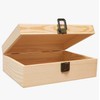 YXFZPAN Wooden Box with Hinged Lid - 8x6x3 Inch Natural