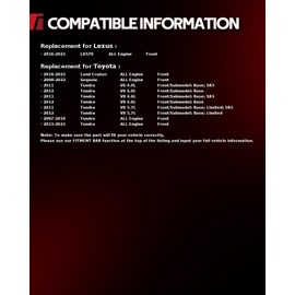 Torchbeam Front Brake Kit for 2016-2021 LX570, 2016-2021 Toyota L-and-Cruiser, 2008-2022 Toyota Sequoia, 2007-2021 Toyota Tundra, Brake Pads and Rotors Kit Replacement 31482+D1303