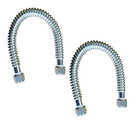 PROCURU 2-Pack 3/4" FIP x 24" (2Ft) Stainless Steel Water Heater Flex Connector, Certified Safe (6WAA24-2P)