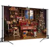 DePhoto Christmas Santa's Toy Shop Photography Backdrop for Party Christmas