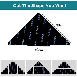 12 Pieces Anti-Slip Rug Grippers|Carpet Gripper|Carpet Tape|Rug Underlay|H HOME-MART Double Sided Washable Removable Anti Curling Corner Carpet Gripper, Non Slip Renewable Rug Tape (Triangle)