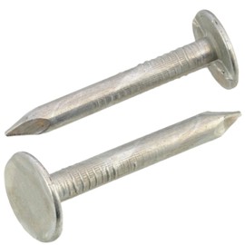 AERZETIX - C70839 - Set of 300 large flat head nails diameter 3 x 26 mm - head diameter 10 mm - made of steel - silver colour - nails, roofing felt, roof tiles, bitumen, cladding, carpentry, roof