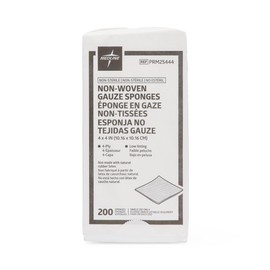 Nonwoven Nonsterile 4-Ply Gauze Sponges, 4" x 4"