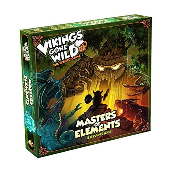 Vikings Gone Wild Masters of Elements EXPANSION - Unleash Exciting Elements and Artifacts to Shape Your Epic Saga! Strategy Game, Ages 10+, 2-4 Players, 45-70 Minute Playtime, Made by Lucky Duck Games