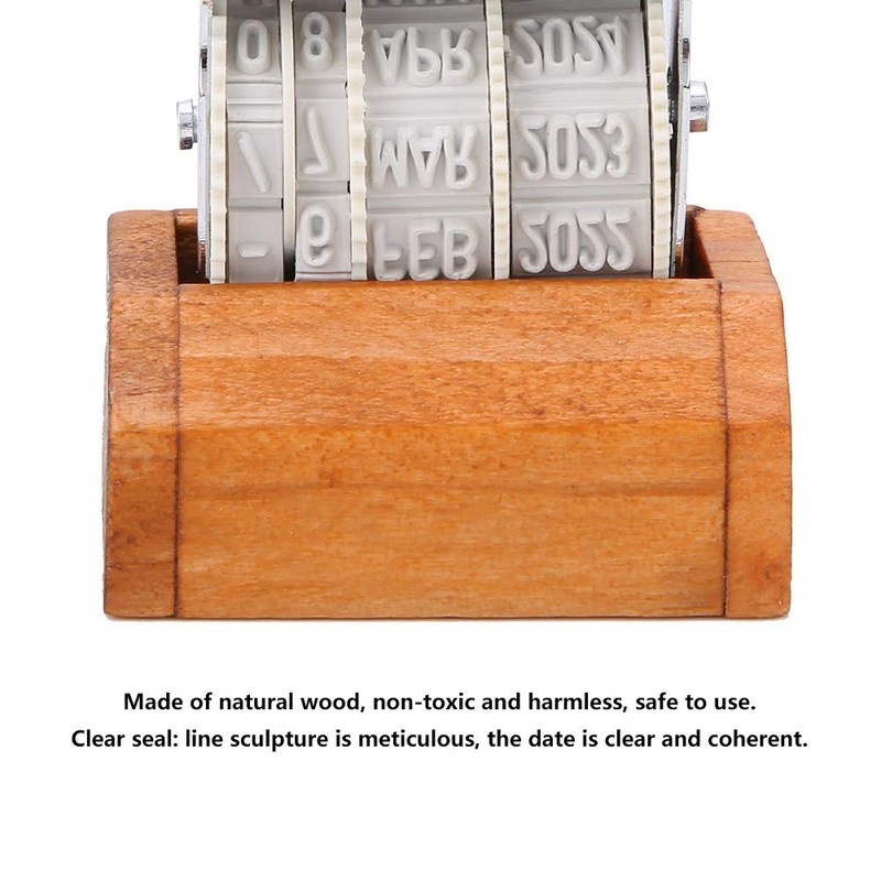 Qiilu Wooden Date Stamp Wood Date Date Date Time Antique