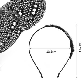 1920s women's headband 1920s flapstick Vintage Headband Rhinestone beaded Hair Accessories Great Gatsby Accessories (silver)