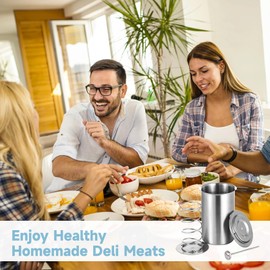 Deli Meat Press Ham Maker, Stainless Steel Lunch Meat Press, Meat Press Tool, Deli Meat Maker for Homemade Ham, Hamburger, Lunch Meat