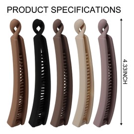 Oblihumoy 5Pcs Banana Hair Clips for Women Strong Hold Large Banana Clips for Thick Fine Hair
