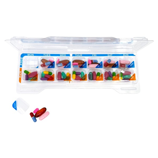 Weekly 2X 4X a Day Medication Pharmacy Pill Blister Case