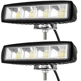 Young Marine 6 inch 72W Waterproof Led Boat Lights Spotlights Deck/Dock Marine Lights 4000LMS 120°Flood Light Led Light Bar, 2 Pack, 12/24 V