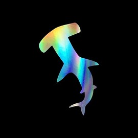 Hammerhead Shark Sticker Vinyl Decal Notebook Car Window Laptop 4" x 2.5" (Holographic)