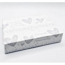 2 Sheets + 2 Matching Gift Tags 60th Wedding Anniversary Wrapping Paper Diamond Wedding Anniversary Heart Design Giftwrap