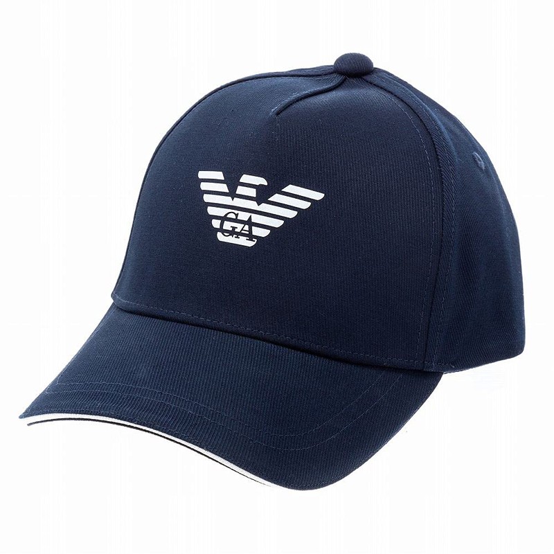 Emporio Armani 627920 CC990 00035 Hat, Eagle Mark, Men's, Navy,