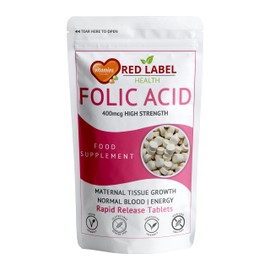 Folic Acid Pregnancy Tablets 400 mcg, 30 Vitamin B9 Tablets (1 Month Supply) High Strength Folate Fertility Supplement for Women, Vegan, Vegetarian, Made in The UK