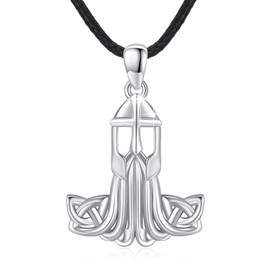 Knight Helmet Necklace Viking Celtic Helmet Necklace Sterling Silver Norman Knight Charm Necklace, Sterling Silver