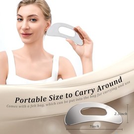 Juego de rodillos faciales de acero inoxidable y gua sha, herramientas de masaje facial refrescante para cara, cuello y ojos, rutina de cuidado de la 
