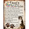 SHAWPRINT MY DOG'S RULES RETRO STYLE METAL TIN BERNESE MOUNTAIN