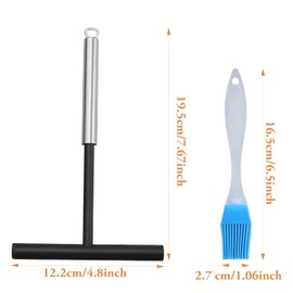 1 x Crepe Distributor, 19.5 cm, High-Quality Crepe Maker Accessories, Dough Distributor, Home, Kitchen, Cooking, Baking Tools for Pancakes, Crepe Dough or Palate Ham, Dishwasher Safe with 1 Oil Brush