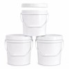 UMETASS 3PCS 2.5 Gal White Buckets Set, Durable Plastic Storage