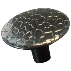 Unbranded NOS Ultra Hardware 41536 Cabinet Knob - Black Finish Hammered Metal