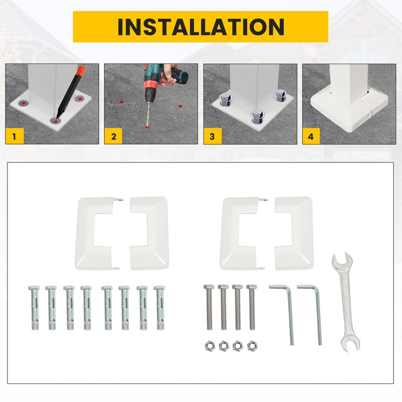 KUAFU 3FT Step Hand Rail for Outdoor Steps Compatible with