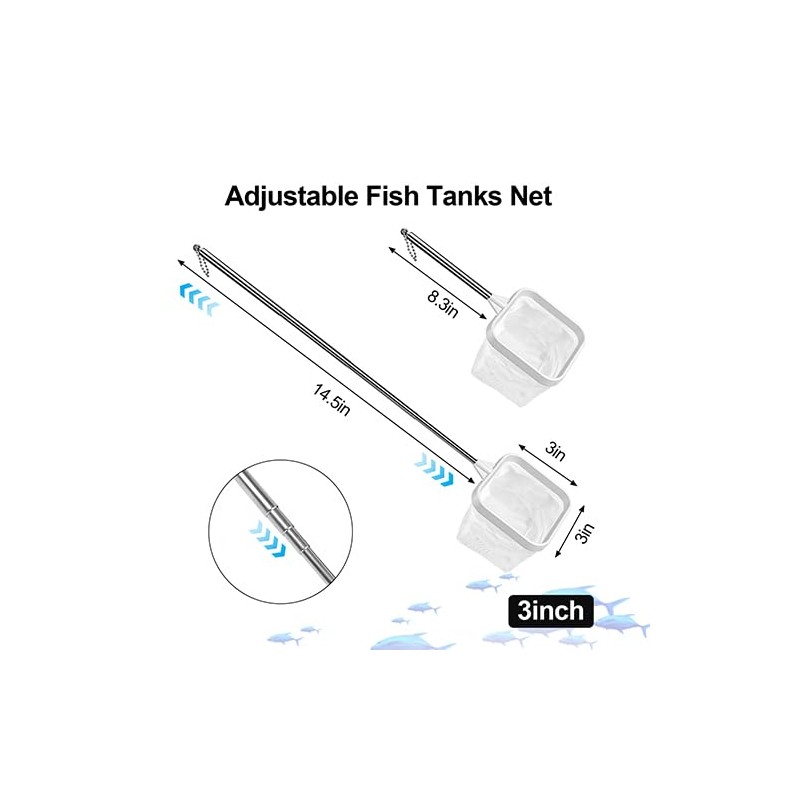2-Pack White 3-Inch Aquarium Net – Small Fish Tank Tool