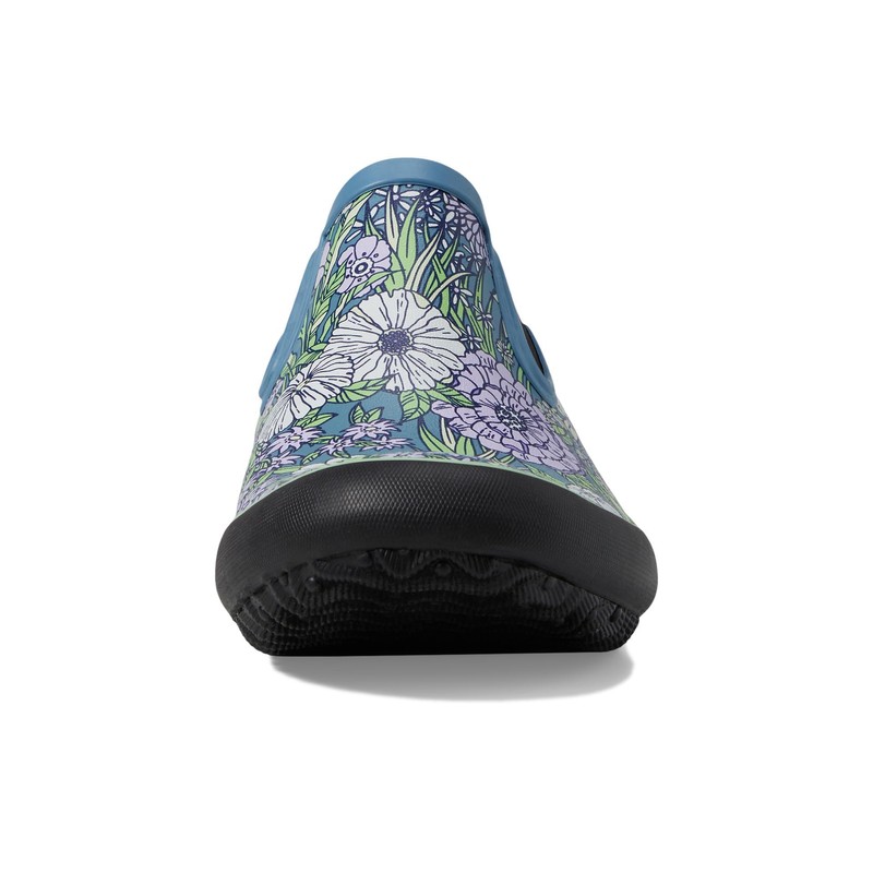 Bogs Women's Patch Slip On Rain Boot, Light Blue Multi,