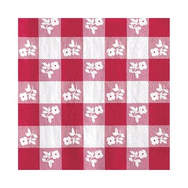 Club Pack of 216 Red Gingham Premium 2-Ply Disposable Lunch Napkins 6.5"