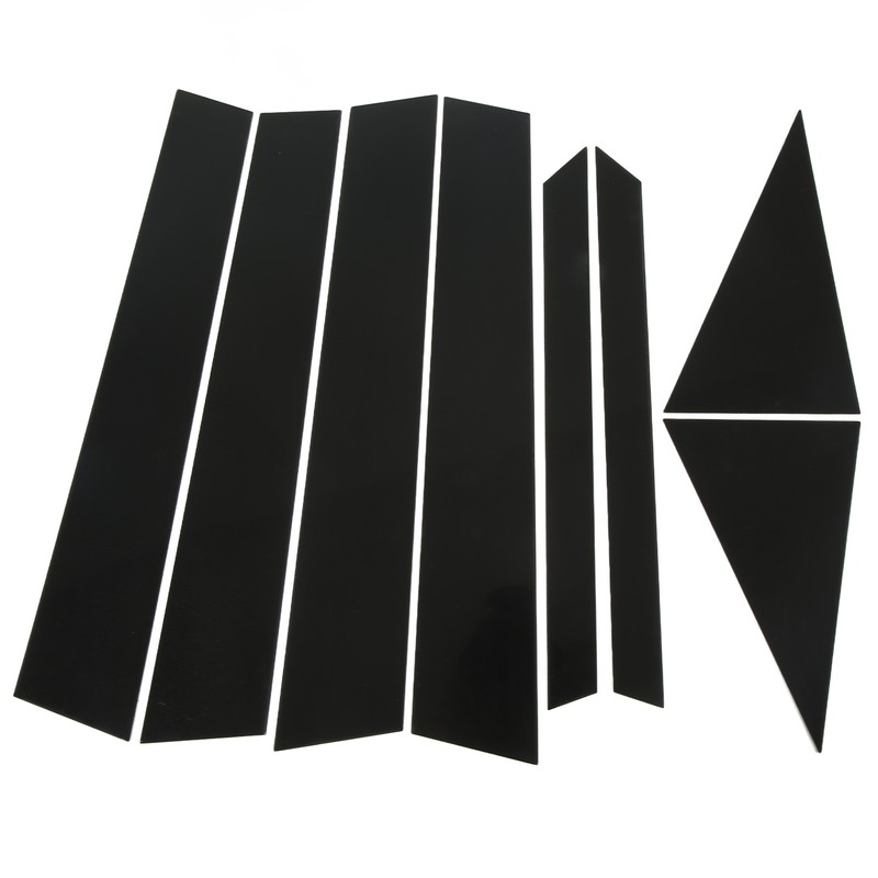 8PCS Door Window Pillar Trim Bright Black 4D Style PC