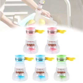 5 Piezas Filtro de Agua de Boquilla de Grifo Giratorio de 360 °, Rociador de Filtro, Dispositivo de Ahorro de Agua, Boca de Silicona Interfaz Universal, Accesorios de Grifo de Ducha Presurizados