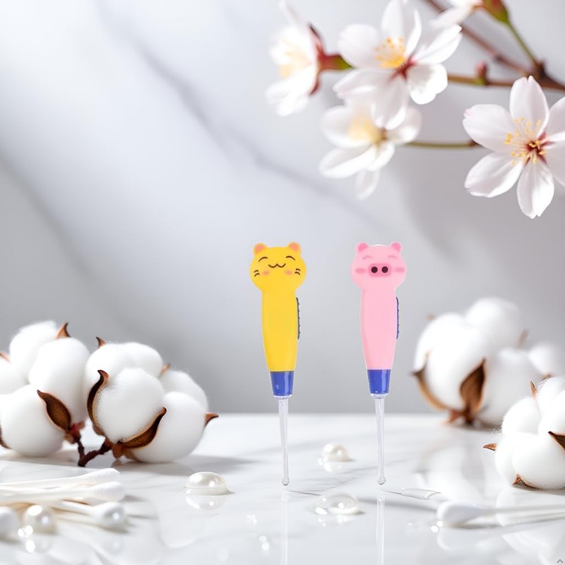 1Pc Cute Flashlight Earpick,Earwax Cleaning and Removal Tools, Light Led