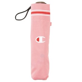 Champion CHL13MN55 Mini Folding Umbrella, 21.7 inches (55 cm) x 24.0 inches (55 cm) x 2.0 inches (5 cm), Women's, Windproof, Hem Border Pattern, Pink