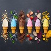 YOUEON 6 Pcs Artificial Ice Cream Cones, Simulated Ice Cream