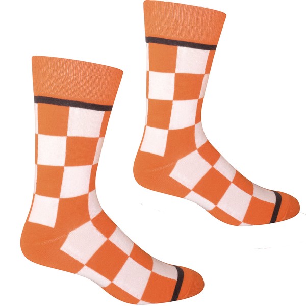Tennessee Checkerboard Orange and White Men's Socks | Apparel Gift