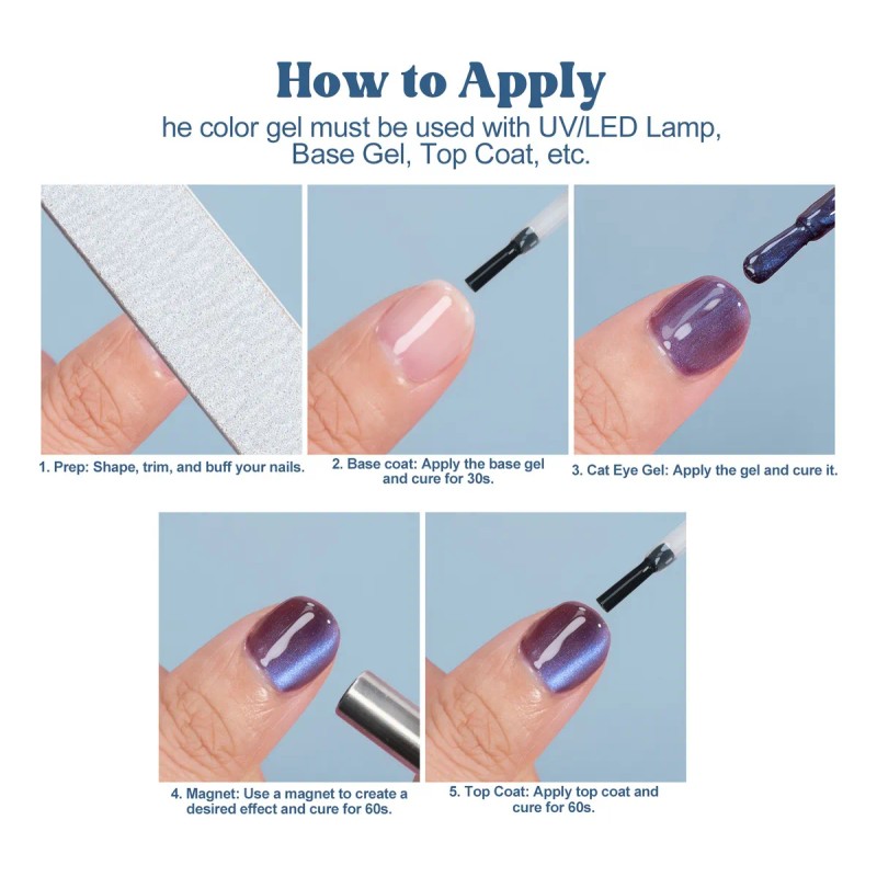 Esmaltes Uñas Gel Efecto Ojo Gato 12 Ml+ Iman, 5