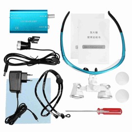 Wearable Magnifier Portable 3.5X 420mm Binocular Loupes Optical Glass Headset Magnifying Glasses +3W LED Headlight