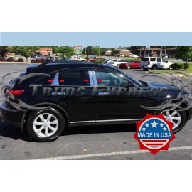 Made in USA - Trims Express fit:2003-2008 Infiniti FX35/FX45 8Pc Chrome Pillar Post Stainless Steel Trim