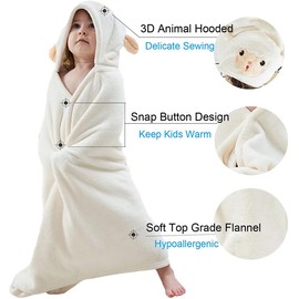 Fayscingo Baby Hooded Bath Towel Blanket Extra Large Kids Toddler Soft Thick Absorbent Bathrobe Swimming Shower Poncho Towel for Boys and Girls