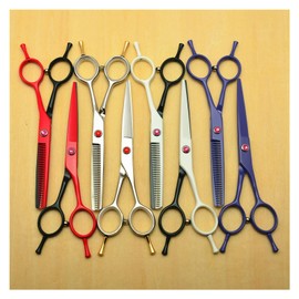 Vibrant Red Japan 440C Steel Hairdressing Scissors – Durable Thinning & Cutting Shears for Stylists & DIY Use(Red Cutting No Bag)