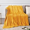 BEDELITE BEDELITE Fleece Blanket - 3D Ribbed Jacquard Decorative Yellow