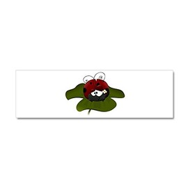 Truly Teague 20 x 6 Wall Vinyl Sticker Cute Little Lady Bug Sitting on a Clover