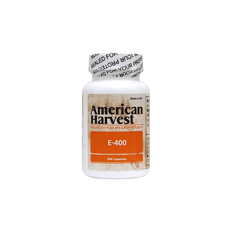 American Harvest E-400 (Vitamin E), 100 Capsules / Approx. 100