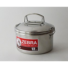 ZEBRA Stainless Steel Bento Box, 4.7 inches (12 cm), Round, Medium Plate, With Handle, Lunch Box, Food Carrier, Picnic, Sports Day