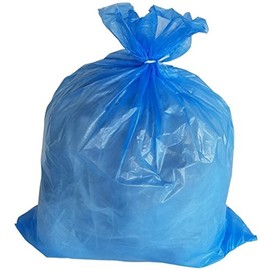 PlasticMill 50-60 Gallon Garbage Bags: Blue, 1.2 Mil, 38x55, 100 Bags.