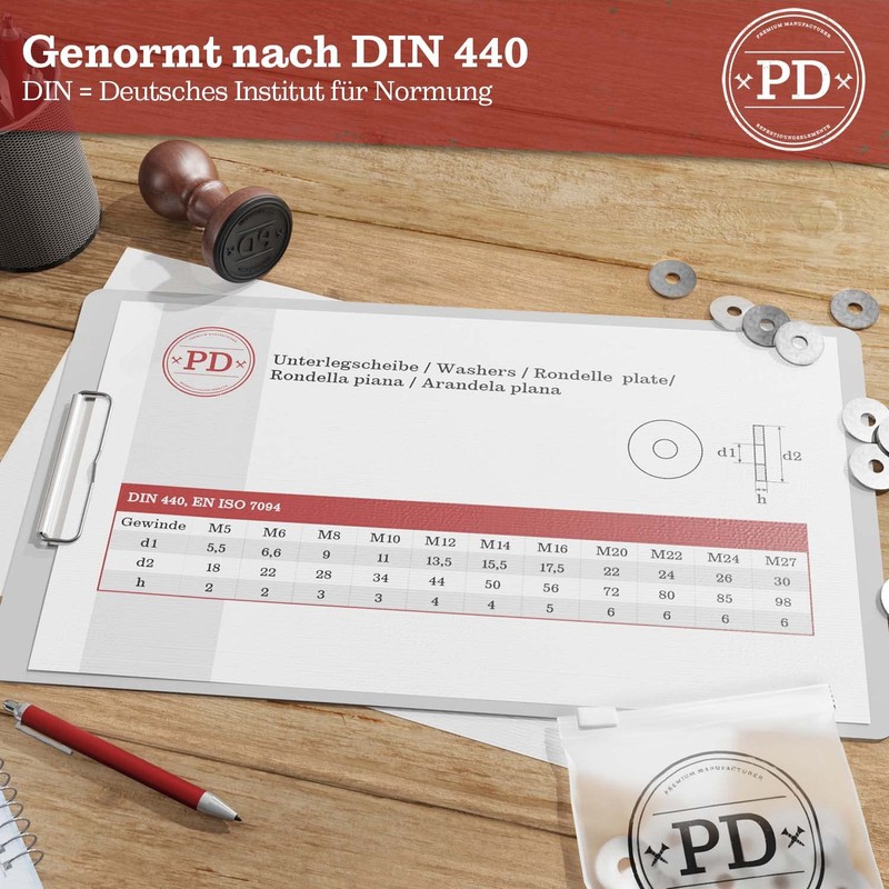 PD® Holzbau Washers M5 (DIN 440 Form R/ISO 7094) |