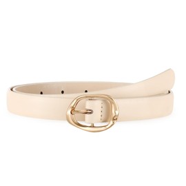 LEACOOLKEY Skinny Leather Belt for Women Thin Waist Belt with Gold Buckle for Jeans Dresses,0.7" width